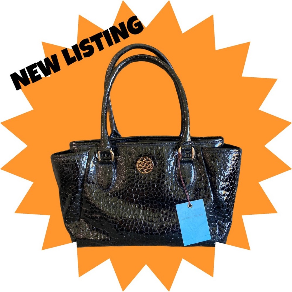Antonio Melani Black Patent Leather Bag